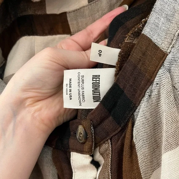 Reformation Riley Plaid Midi Front Tie Dress - Picture 4 of 4